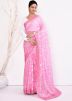 Pink Handwork Saree In Georgette