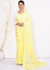 Yellow Handwork Saree In Georgette