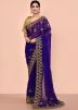 Blue Handwork Saree In Georgette
