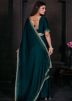 Green Stone Work Saree In Georgette