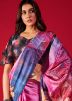 Multicolor Digital Printed Saree In Satin