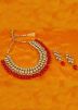 Red Kundan Work Necklace Set