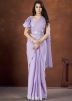 Lavender Satin Saree & Blouse