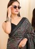 Black Sequins Embellished Georgette Saree