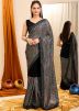 Black Sequins Embellished Georgette Saree
