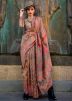Brown Woven Work Saree & Blouse