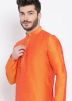 Orange Readymade Kurta With Churidar