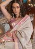 Beige Digital Printed Art Silk Saree 