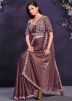 Purple Pre-Stitched SequinsEmbroidered Saree