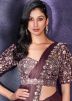 Purple Pre-Stitched SequinsEmbroidered Saree