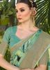 Green Printed Saree In Silk