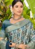 Blue Art Silk Printed Saree