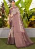 Pale Brown Printed Saree With Blouse
