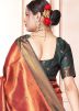 Rust Red Art Silk Woven Saree