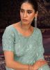 Green Sequins Work Georgette Saree