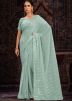 Green Sequins Work Georgette Saree