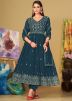 Blue Embroidered Salwar Suit Set