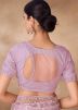 Lavender Sequins Embellished Saree In Net