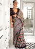 Multicolor Digital Print Saree In Satin