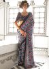 Multicolor Digital Print Saree In Satin