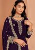Purple Sequin Work Salwar Suit Set