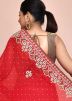 Red Handwork Embroidered Georgette Saree