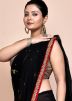 Black Handwork Embroidered Georgette Saree