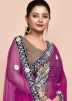 Pink Handwork Embroidered Net Saree