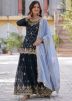Blue Embroidered Salwar Suit Set