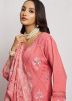 Peach Embroidered Salwar Suit Set