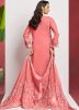 Peach Embroidered Salwar Suit Set