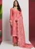 Peach Embroidered Salwar Suit Set