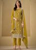 Yellow Embroidered Salwar Suit Set