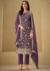 Purple Sequins Work Salwar Suit Set