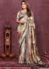 Brown Digital Printed Art Silk Saree