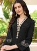 Black Thread Work Readymade Pant Suit Set