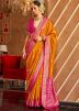Orange Printed Saree With Blouse