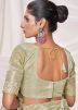 Green Embroidered Saree With Blouse