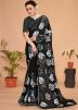 Black Sequin Work Georgette Saree