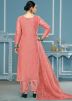 Peach Embroidered Salwar Suit Set