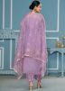 Purple Sequin Work Salwar Suit Set