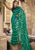 Green Digital Print Saree In Satin