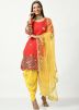 Red Embroidered Salwar Suit Set