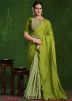 Green Crape Silk Saree With Blouse