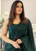 Green Sequins Embellished Georgette Saree