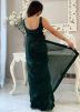 Green Sequins Embellished Georgette Saree