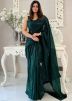 Green Sequins Embellished Georgette Saree