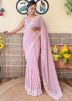 Lavender Georgette Embellished Saree