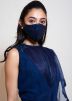 Navy Blue Readymade Ruffled Style Flared Jumpsuit
