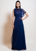 Navy Blue Readymade Ruffled Style Flared Jumpsuit